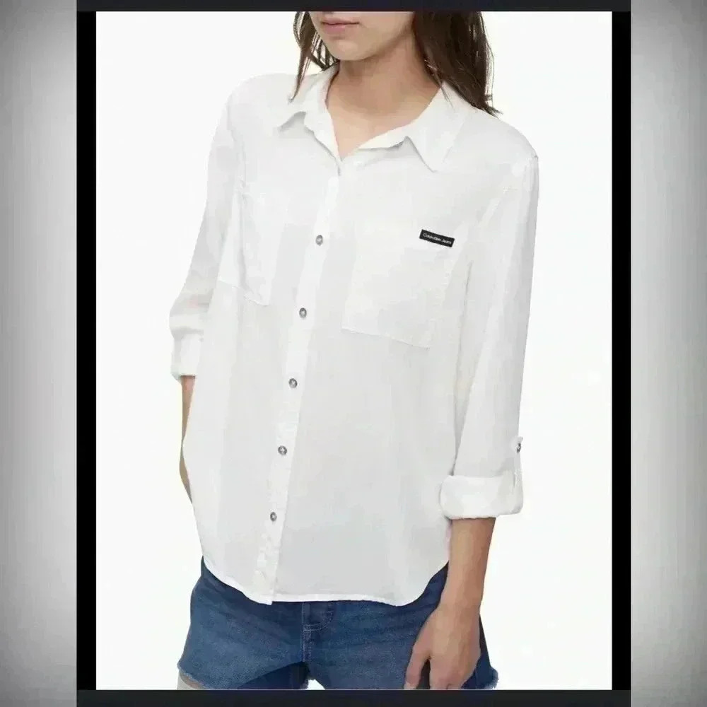 BNWT Calvin Klein Jeans Tencel button down shirts size S